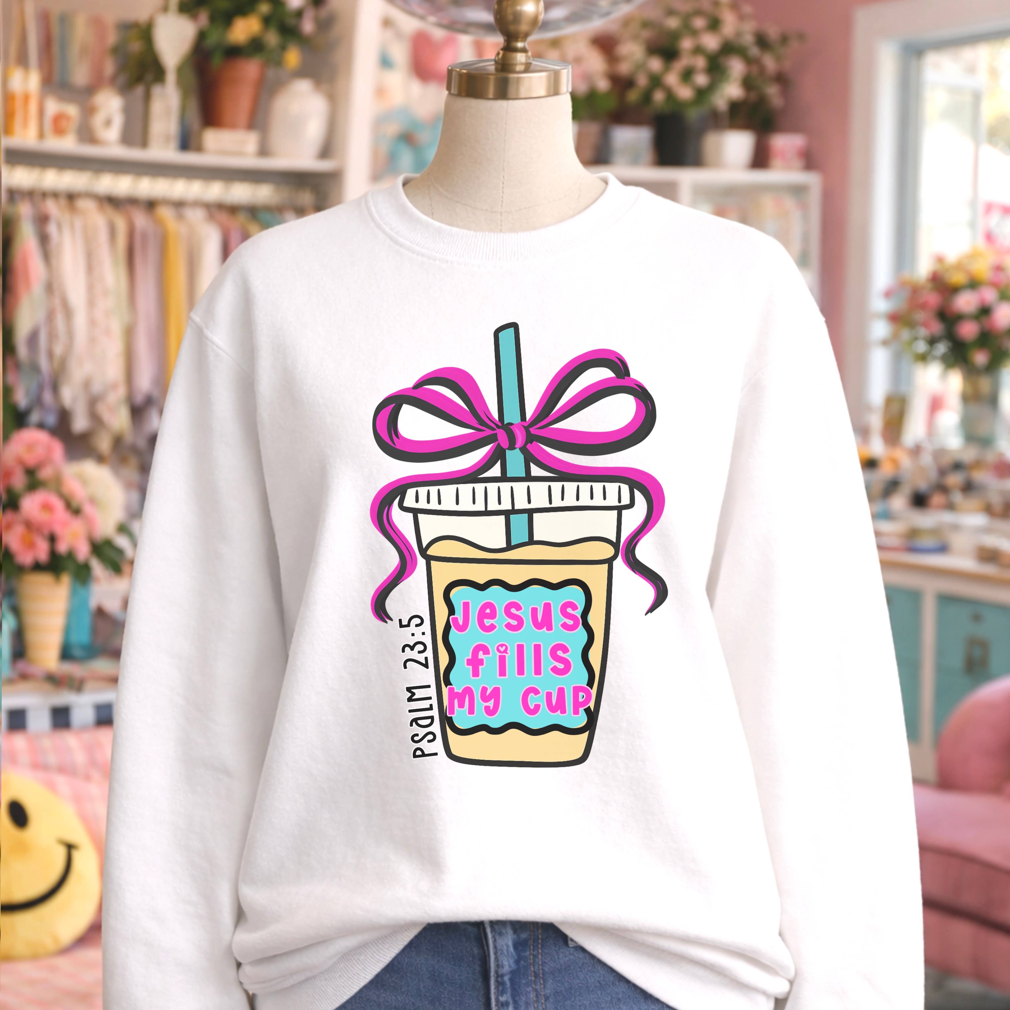 Jesus Fills My Cup Christian Sweatshirt | Gildan Brand