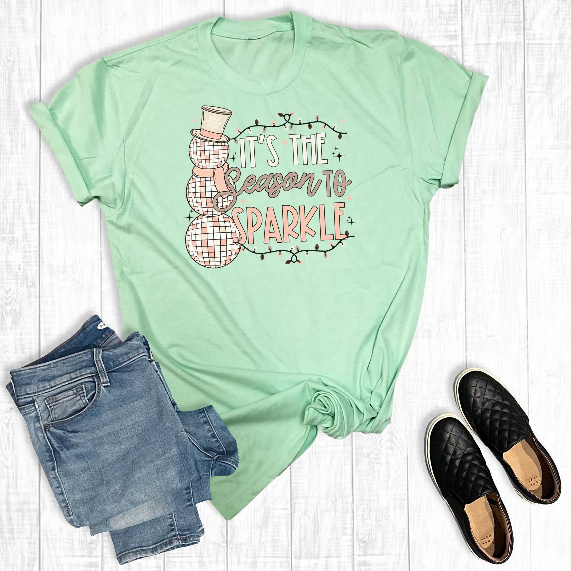 Christmas Retro Snowman It's the Season To Sparkle Tee