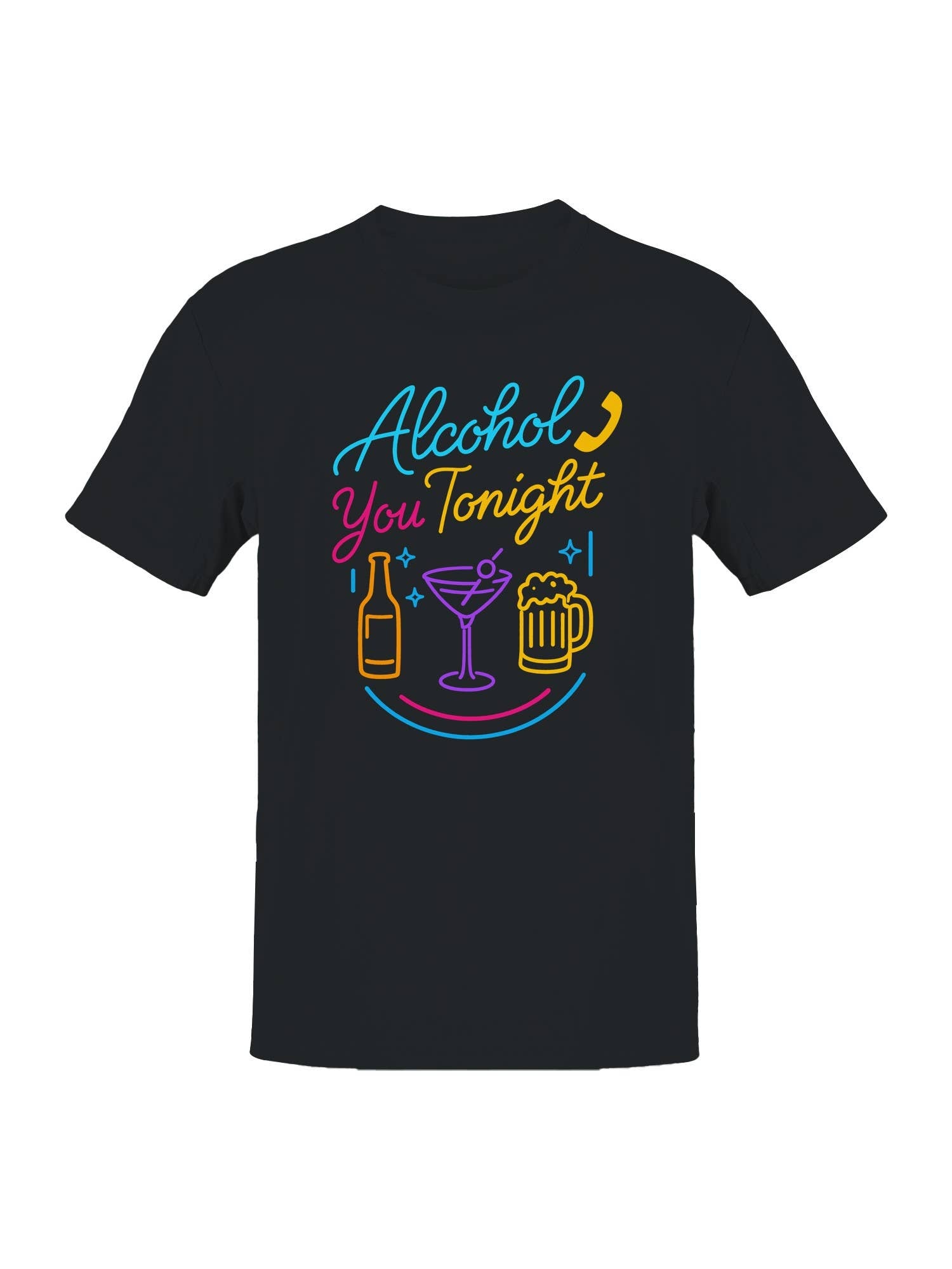 Neon Cocktail Night Fun Men's T-Shirt