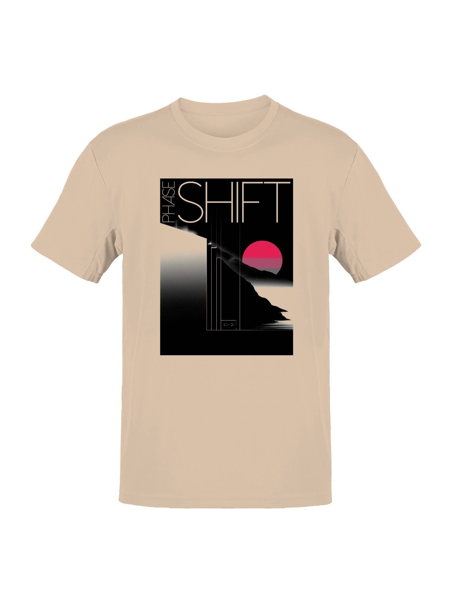Neon Moonrise Over Hills Men's T-Shirt