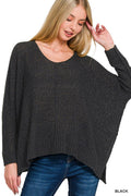 0806 Dolman Sleeve V Neck Sweater SI-27127
