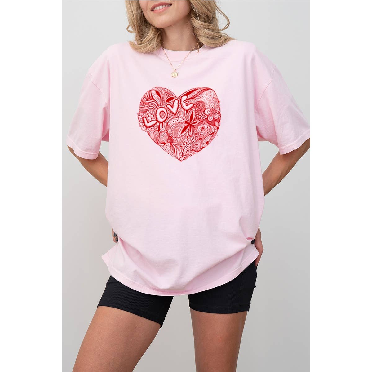 Love Valentine Graphic Oversized Tee
