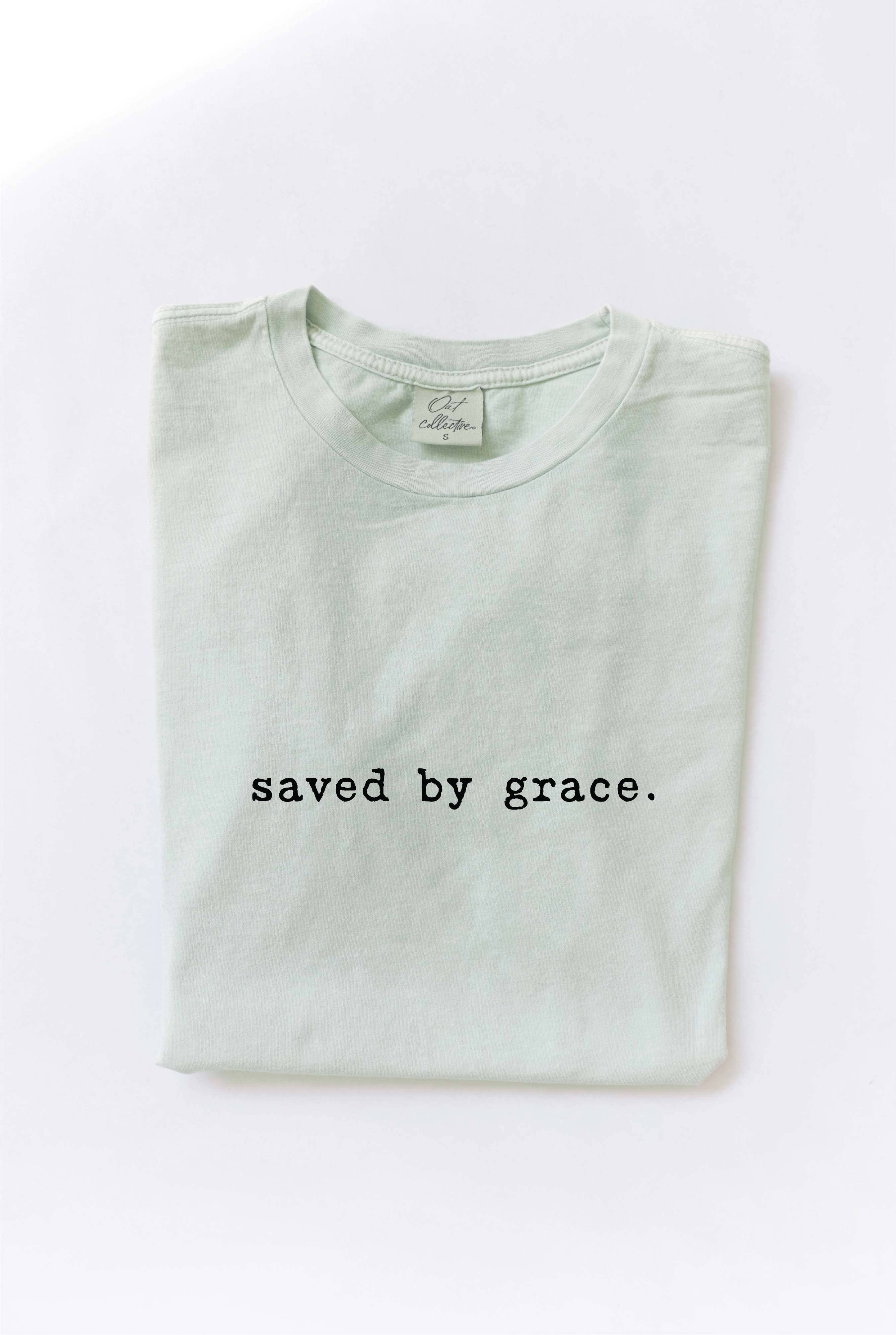 Saved By Grace Mineral Washed Graphic Top