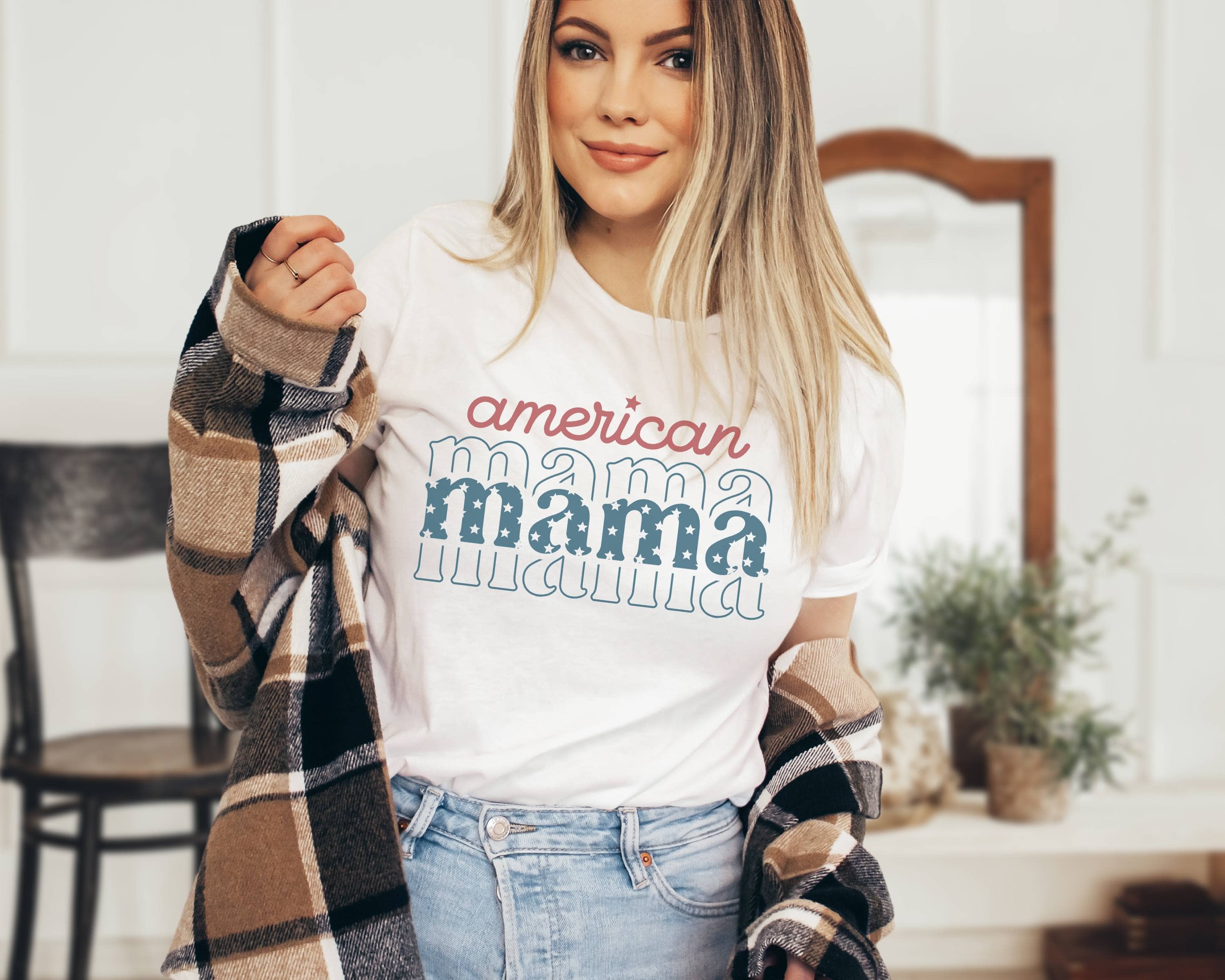 American Mama Tee | Patriotic Graphic 4th of July T Shirt