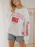 Arkansas Razorbacks Hogs Sec Sporty White Sweatshirt