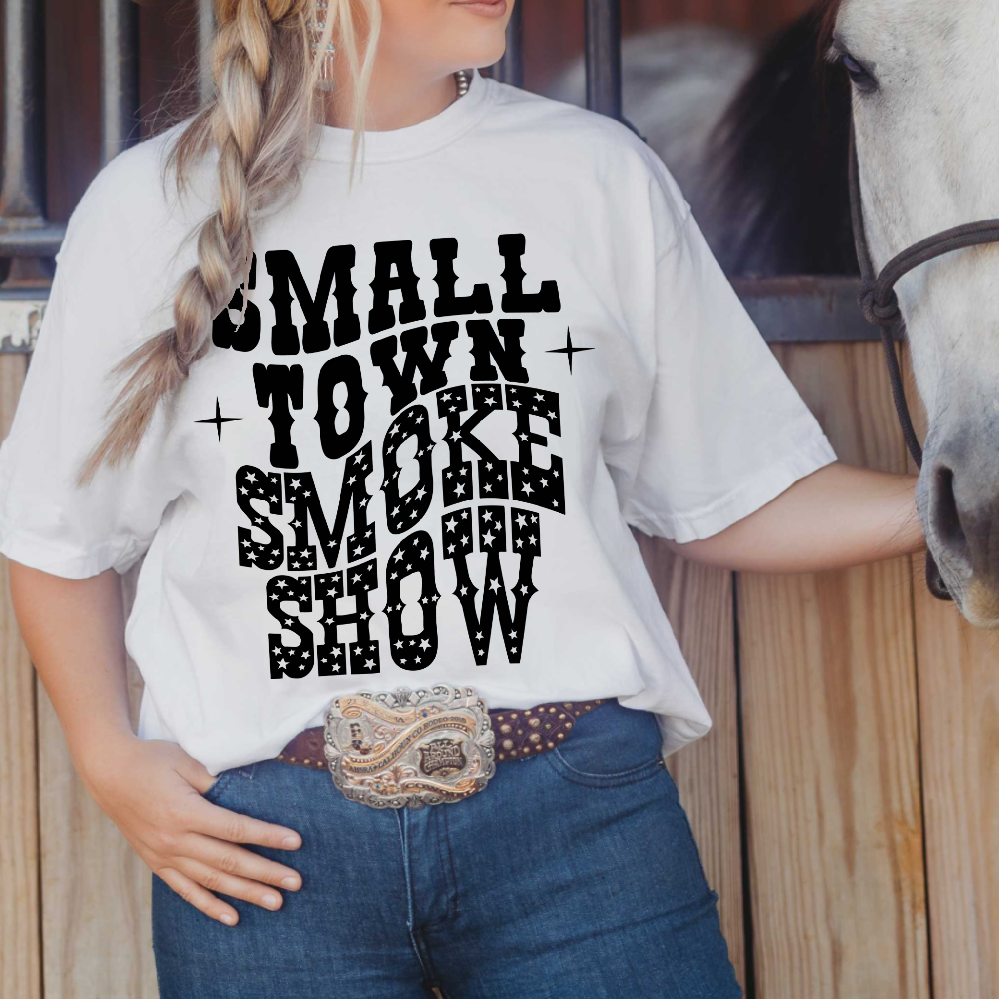 Small Town Smoke Show Western Comfort Color Graphic Tee