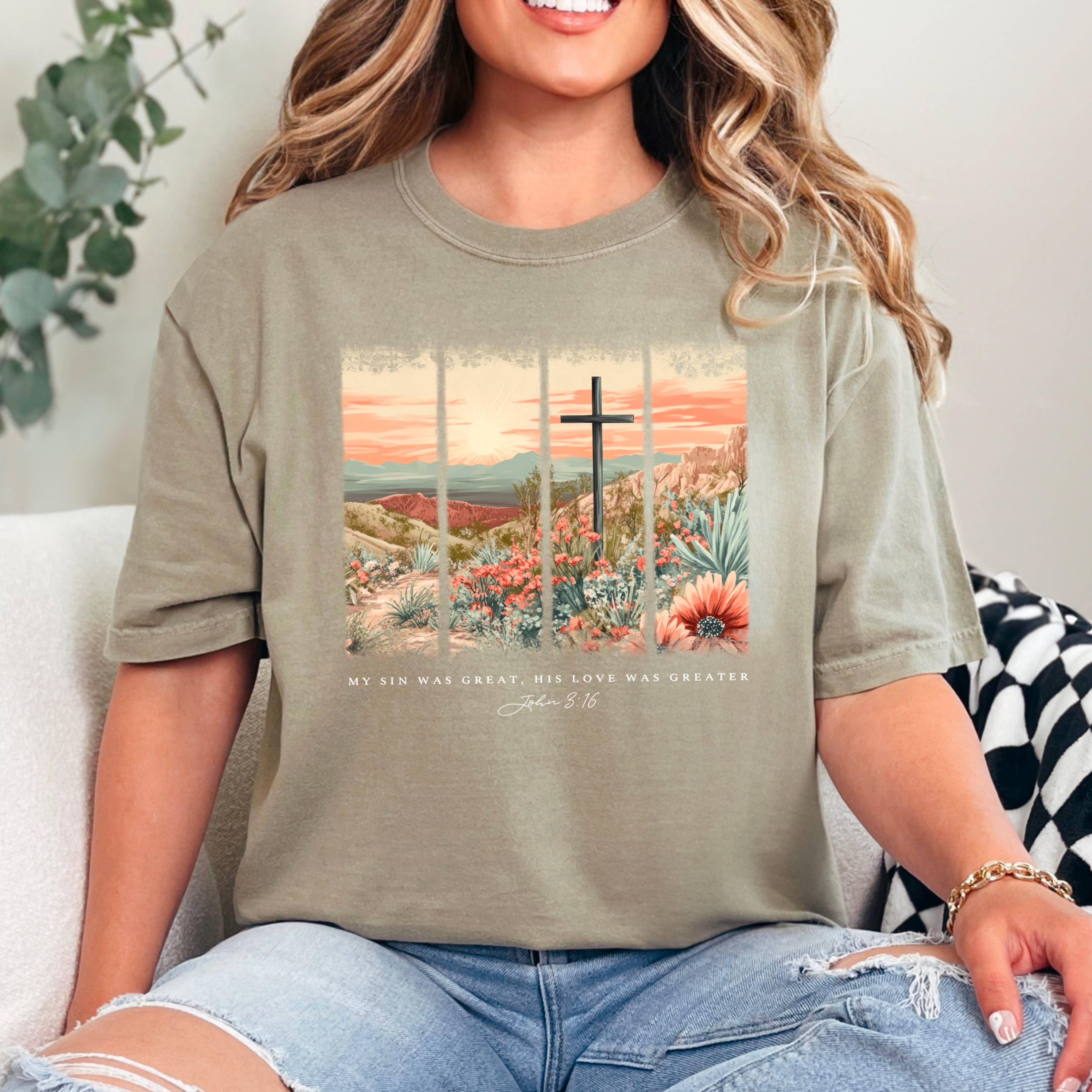 His Love Was Greater | Easter Graphic Shirt | Comfort Colors