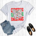 Christmas Light Coquette Bow Graphic Tee