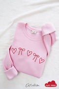 Heart and Bow Puff Graphic Sweatshirt
