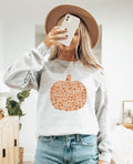 Retro Floral Pumpkin Crew Neck Sweatshirt | Trending
