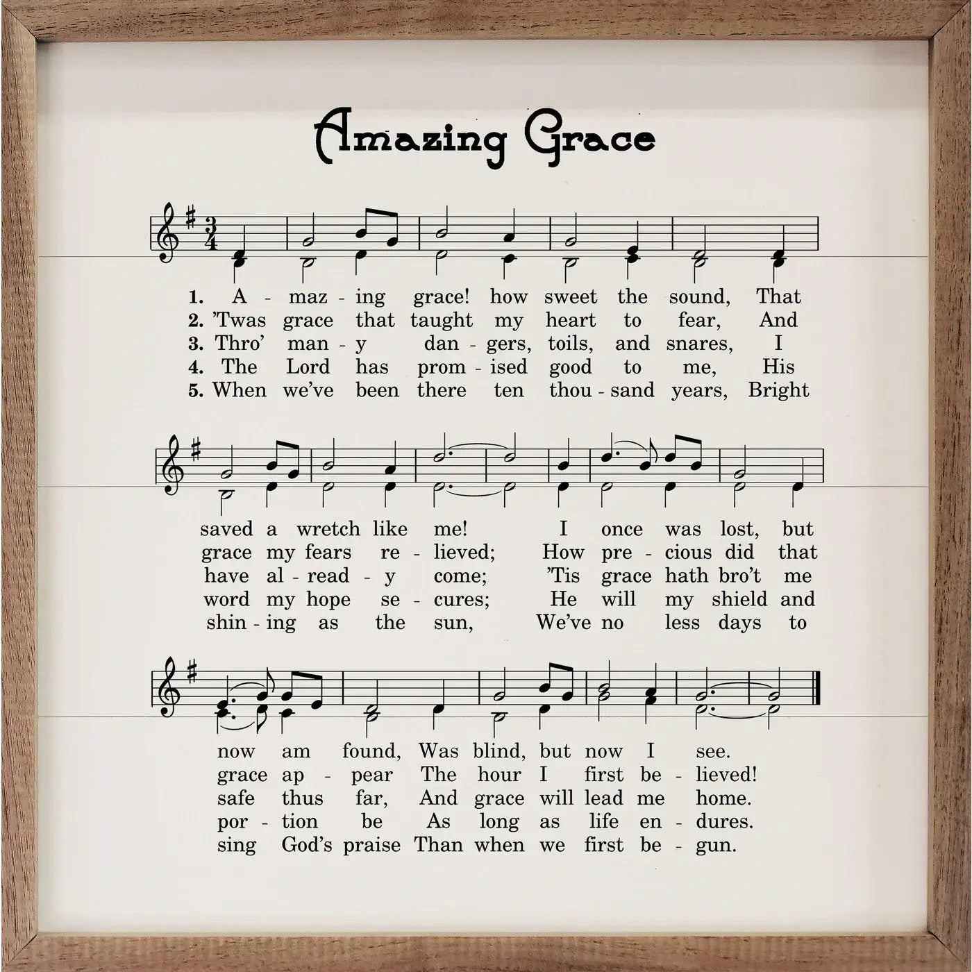 Amazing Grace Sheet Music White