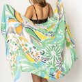 Tropical Floral Print Scarf