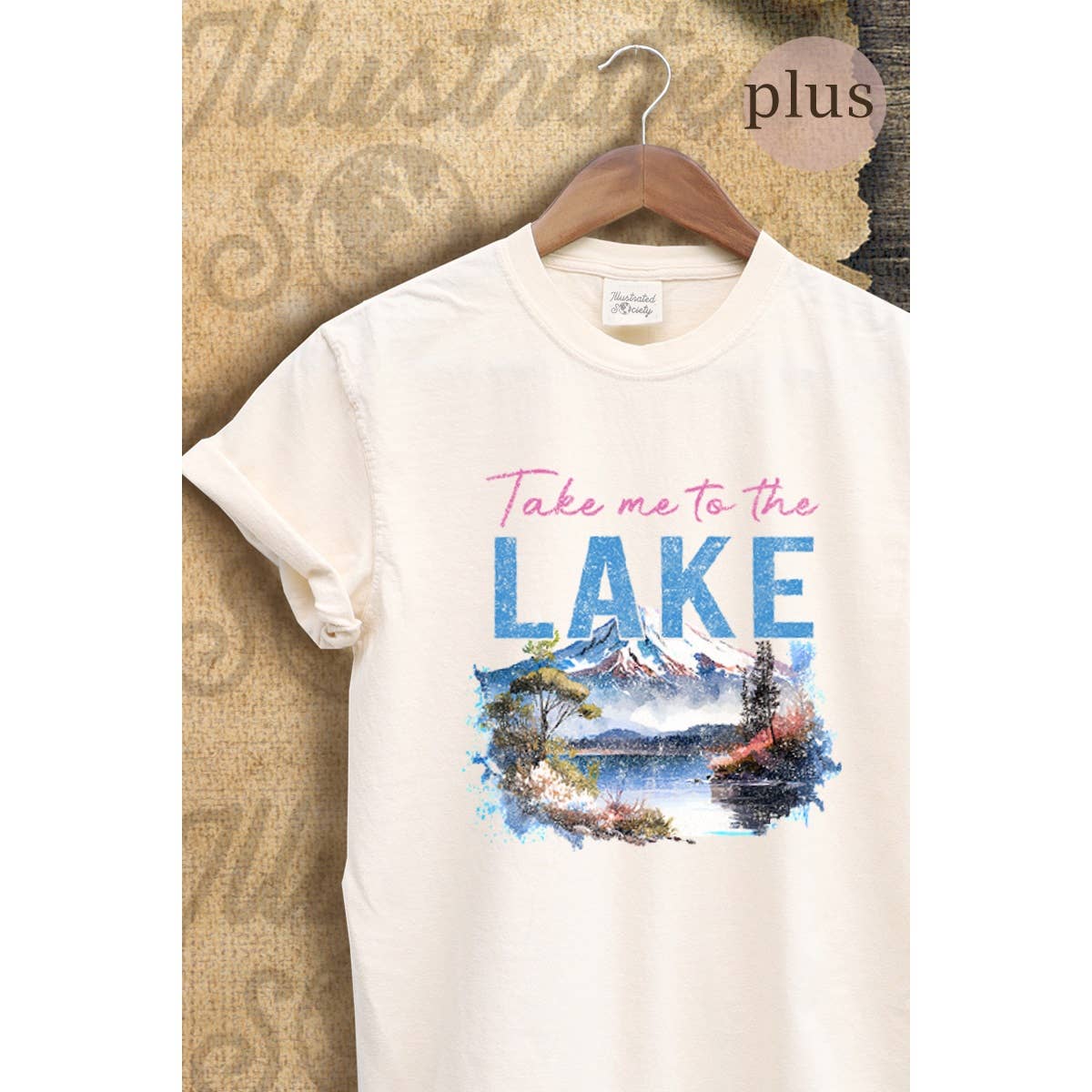 Take Me To the Lake  Vintage Graphic Plus Tee
