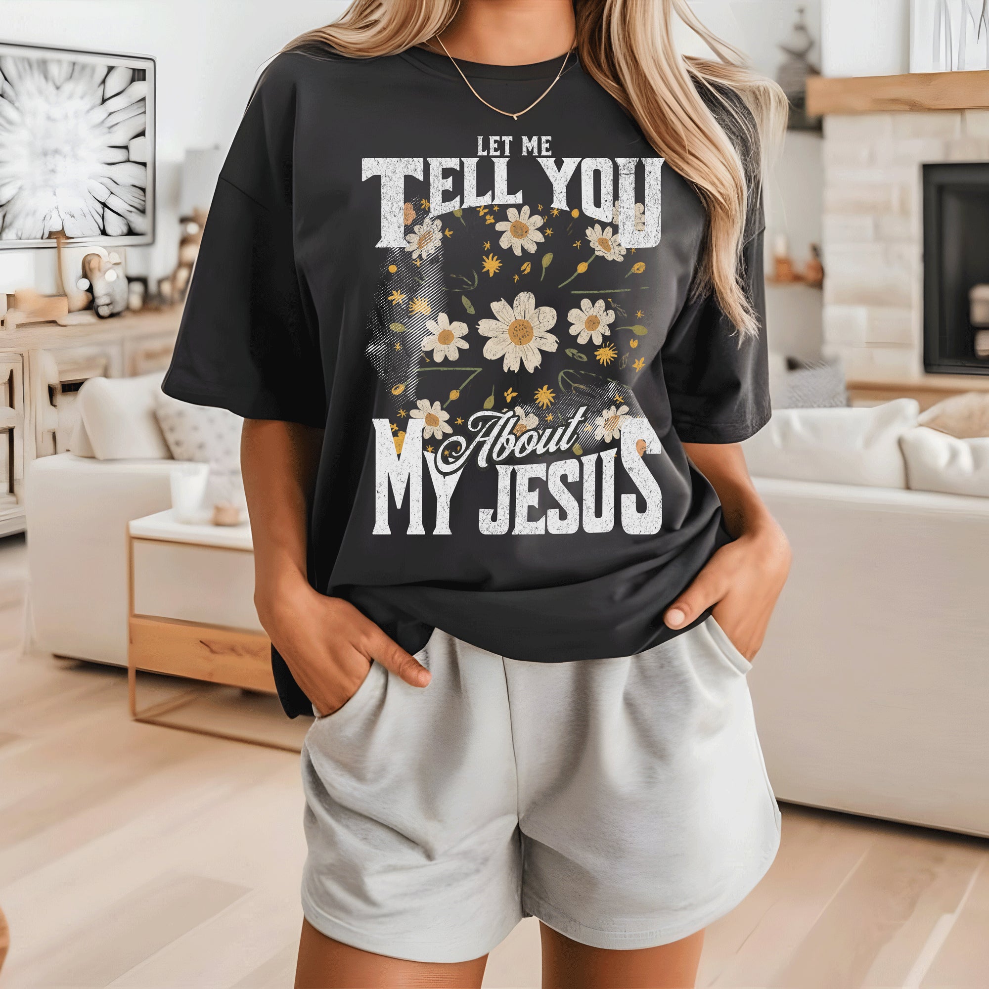 Floral Let Me Tell You About My Jesus Tee