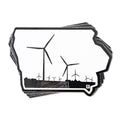 Iowa Wind Turbine Black & White Die-Cut Sticker