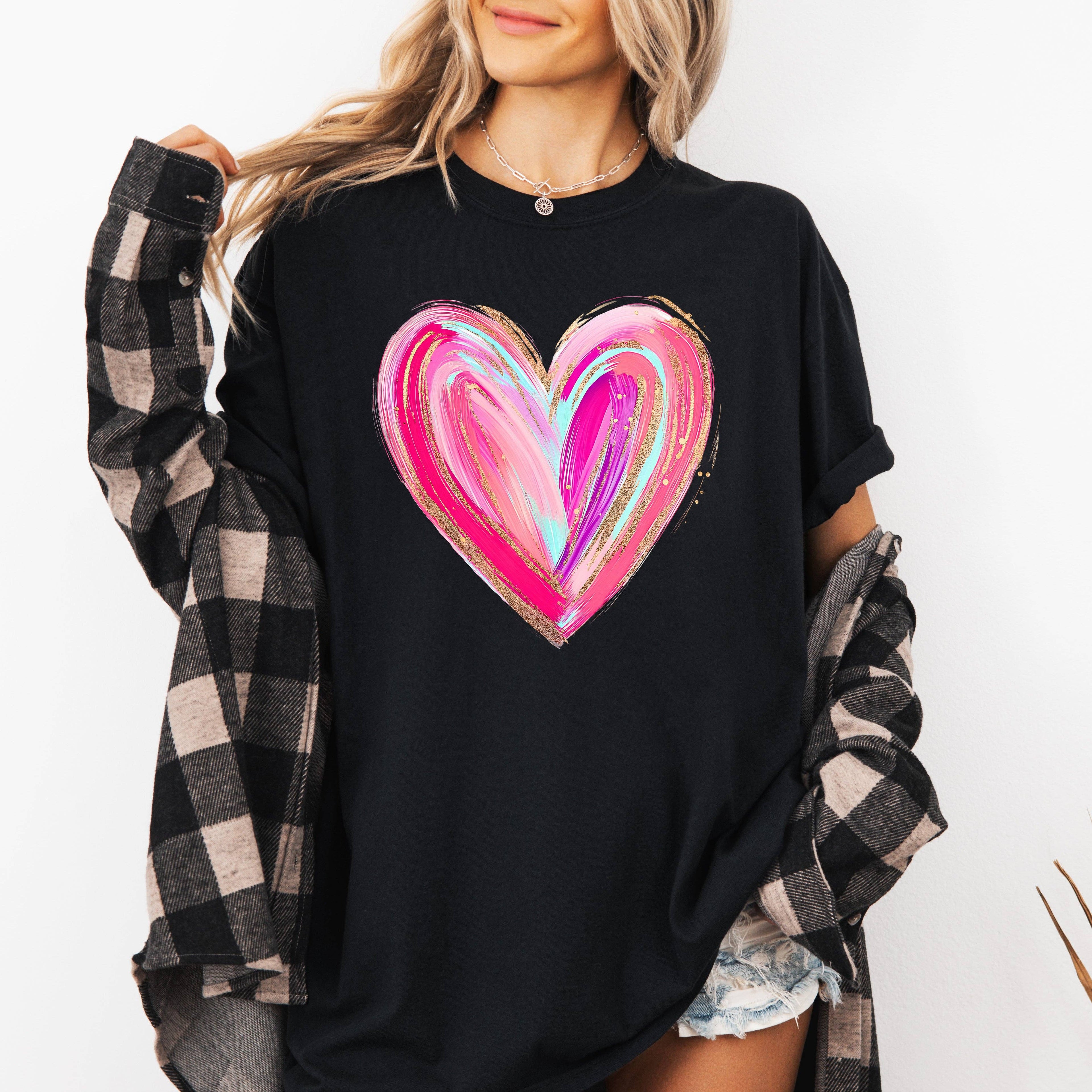 Glittery Heart, Valentine's Day, Love Comfort Colors T-Shirt