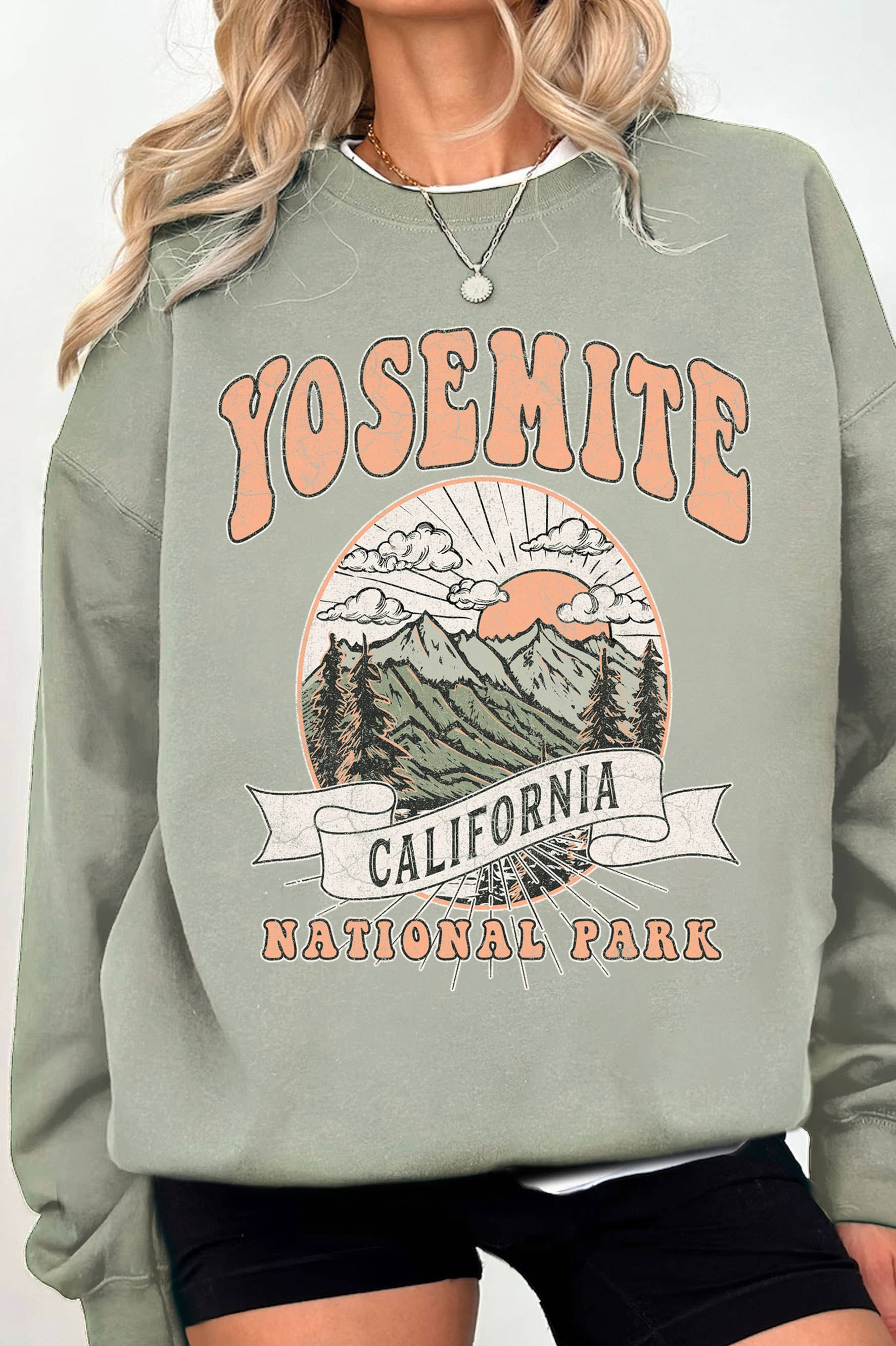 Yosemite National Park Graphic Brushed Sweatshirts