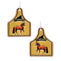 Farm Animal Tooled Leather Earrings - Horse
