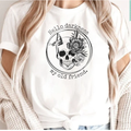 Hello Darkness My Old Friend Skull and Flowers T-Shirt