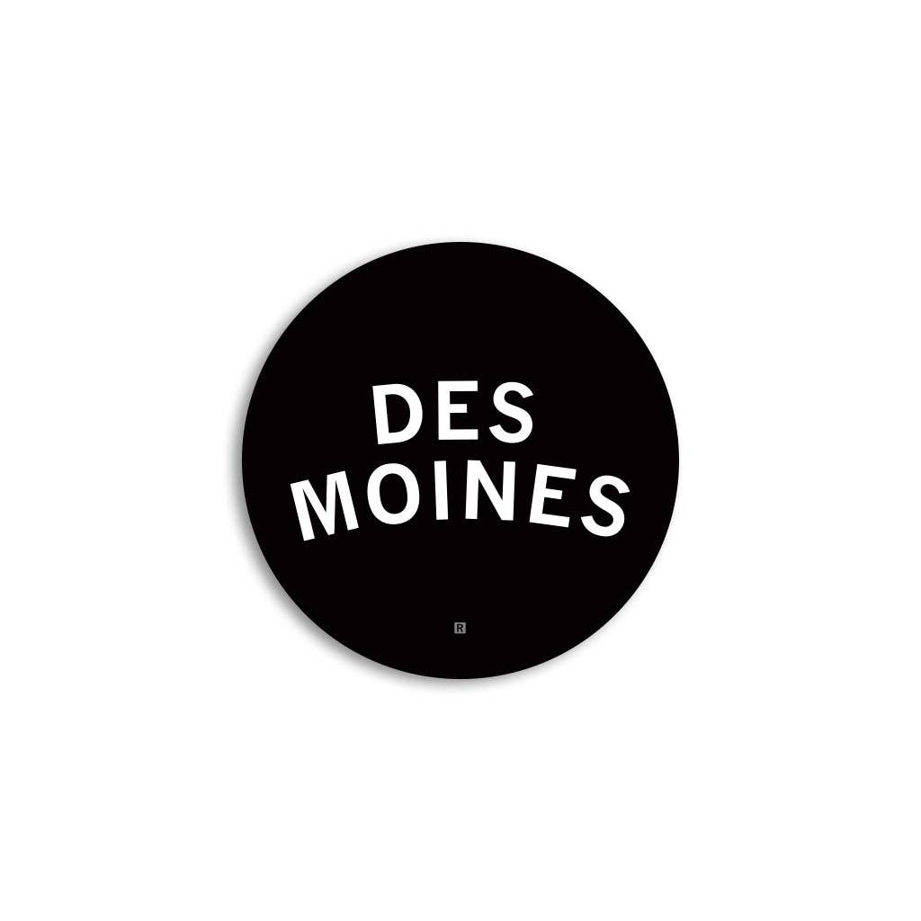 Des Moines Curved Logo Mini Circle Sticker