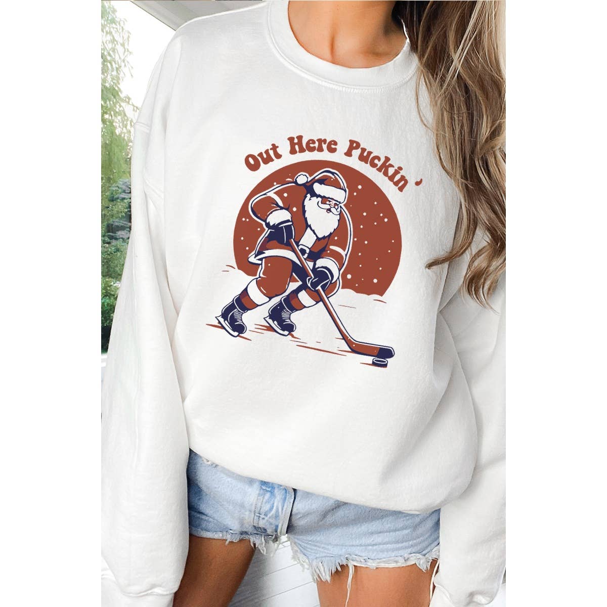 Out Here Puckin Christmas  Vintage  Graphic  Sweatshirts
