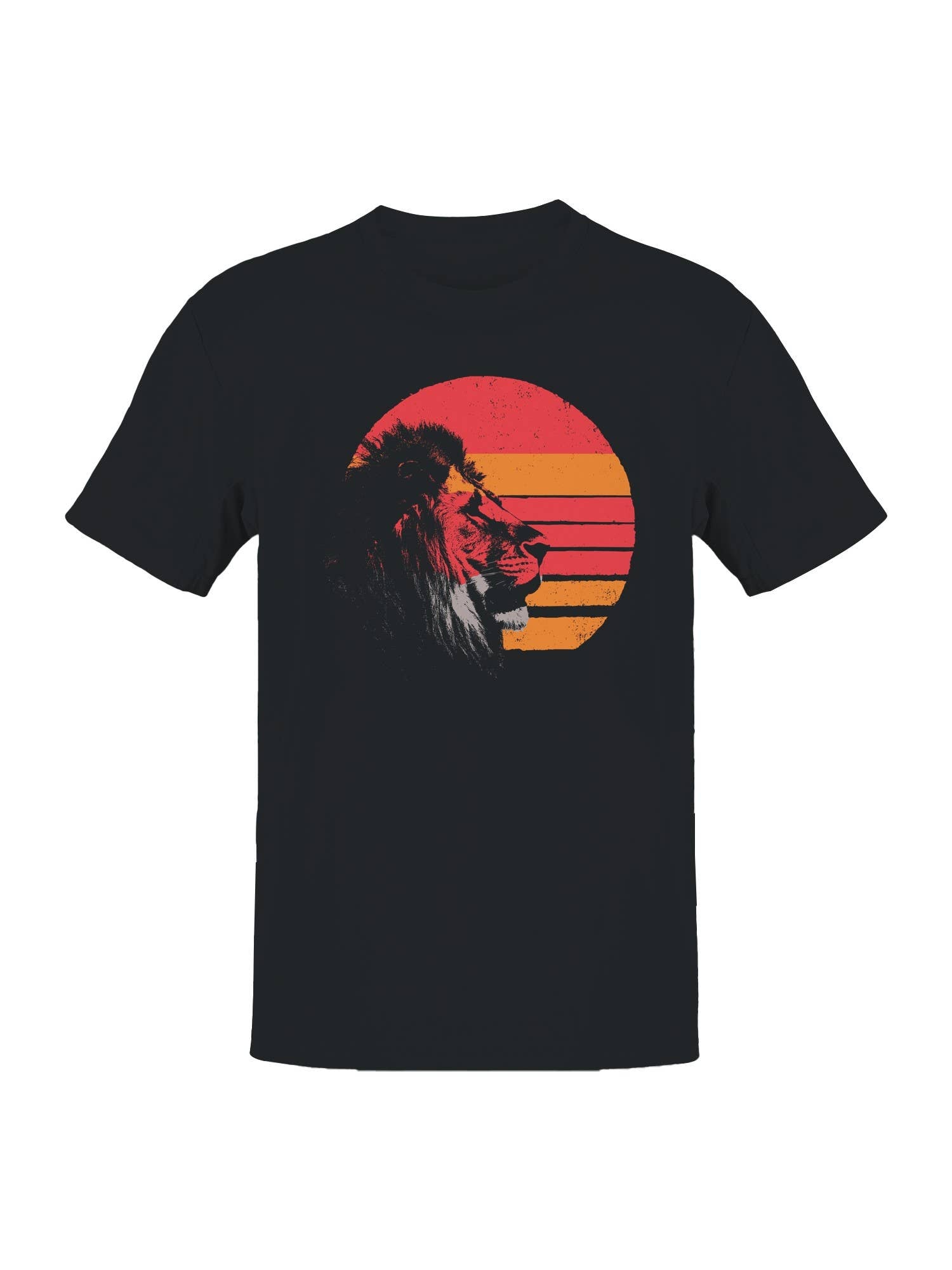 Retro Sunset Lion Silhouette Art Men's T-Shirt
