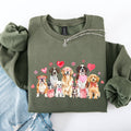 Valentine's Dogs, Cute, Animal Lover, Hearts Love Sweatshirt