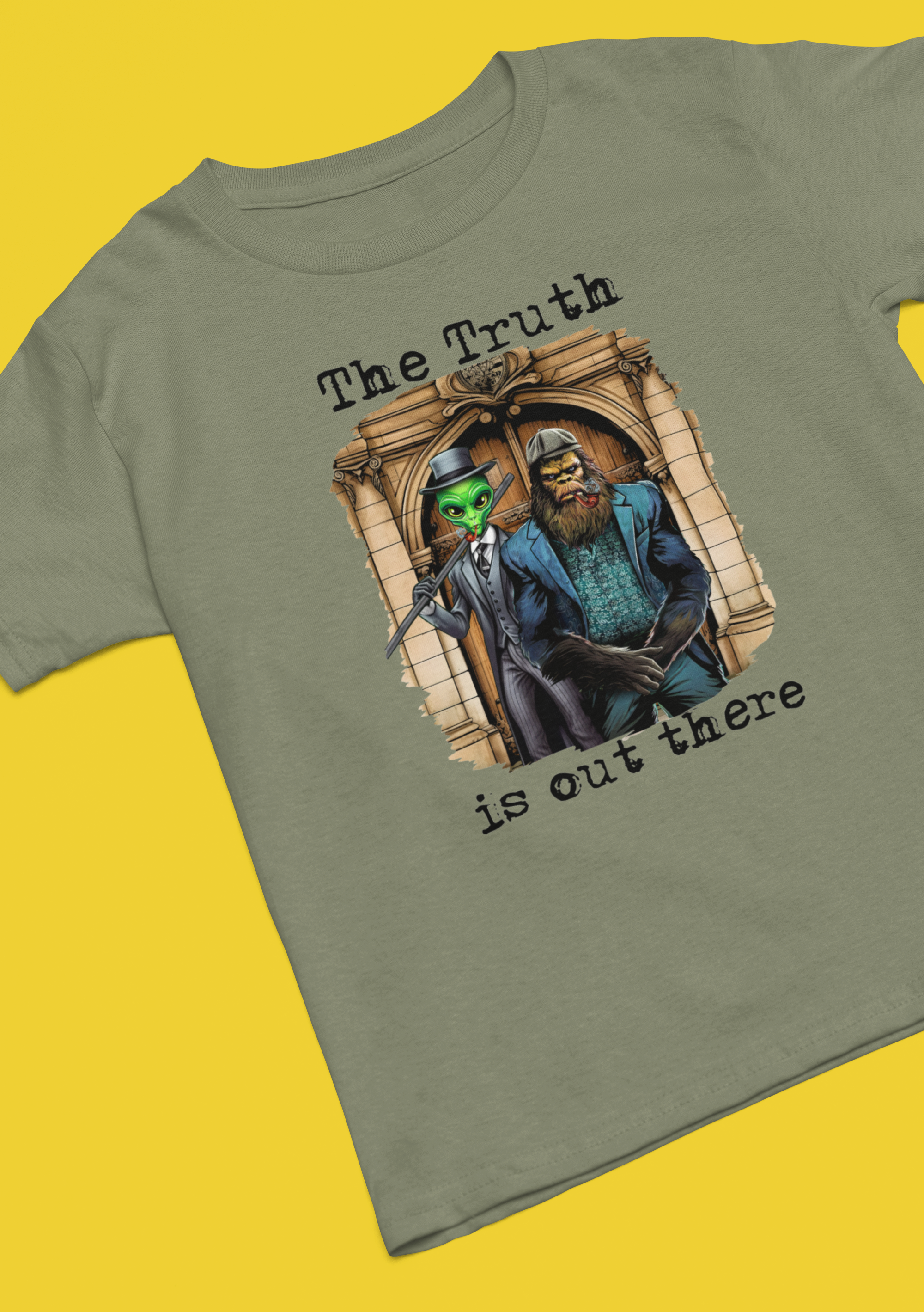 Truth Is Out There Bigfoot T-Shirt - Military Green
