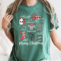 Merry Christmas Doodles, Cute, Santa, Tree, Retro, Tshirt