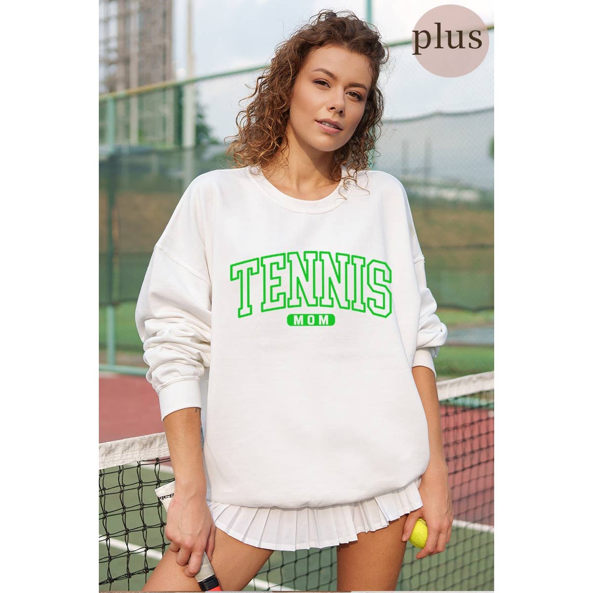 Tennis Mom Vintage  Graphic  Sweatshirts Plus