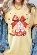 Howdy Christmas Ribbon Boots Graphic Tshirts