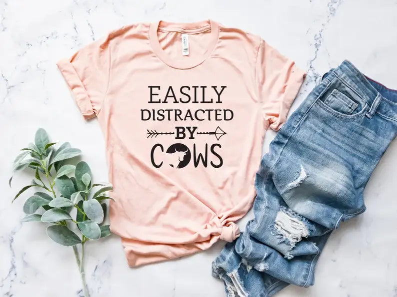 Easily Distracted By Cows T-Shirt