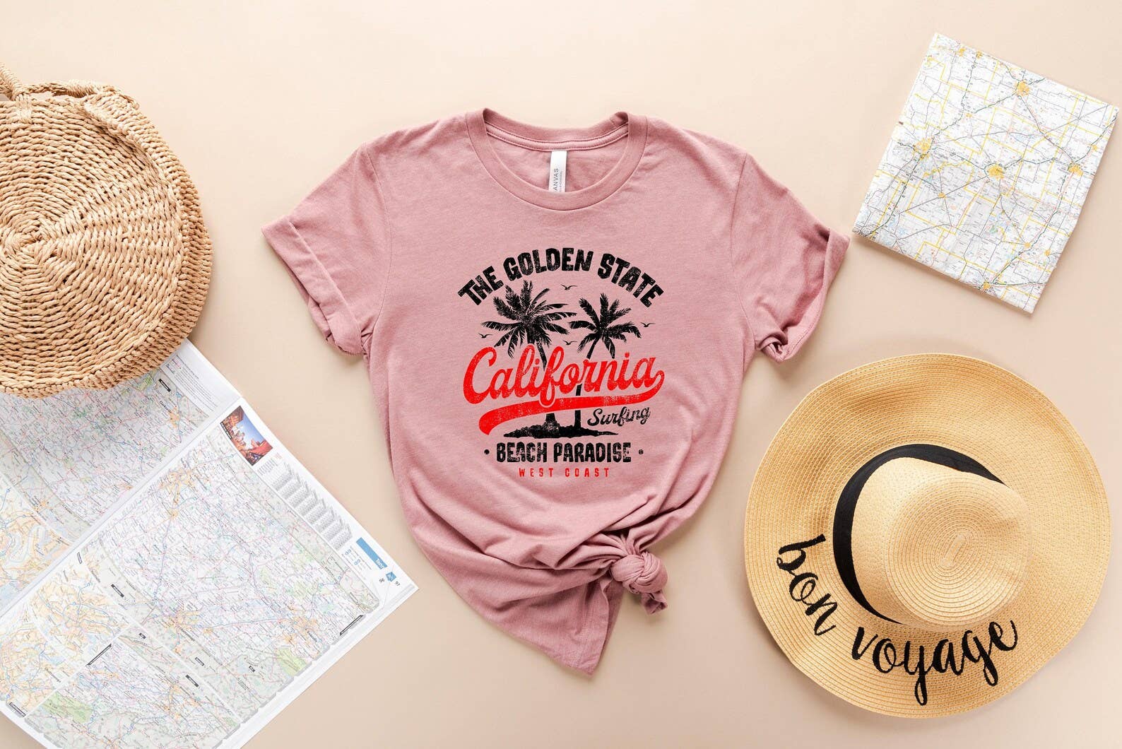 The Golden State California Surfing T-Shirt