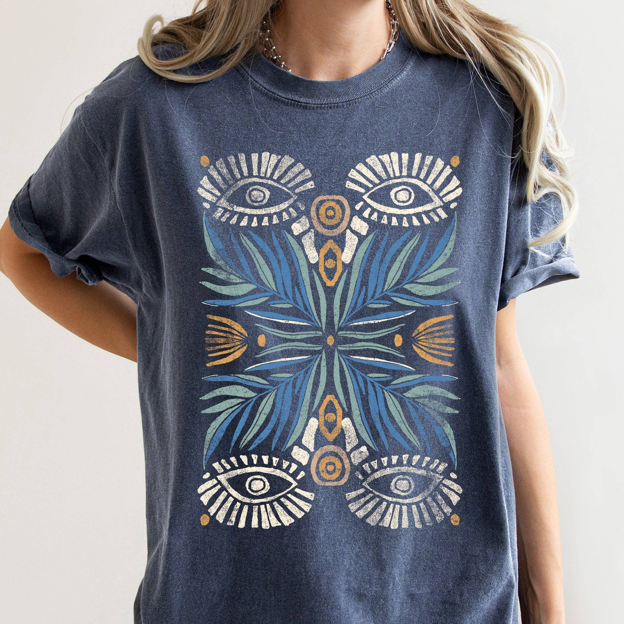 Boho Folk Art Vintage Mystical Floral T-Shirt