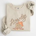 Howdy, Cowboy Boots, Western, Country, Cowgirl, Sweatshirt