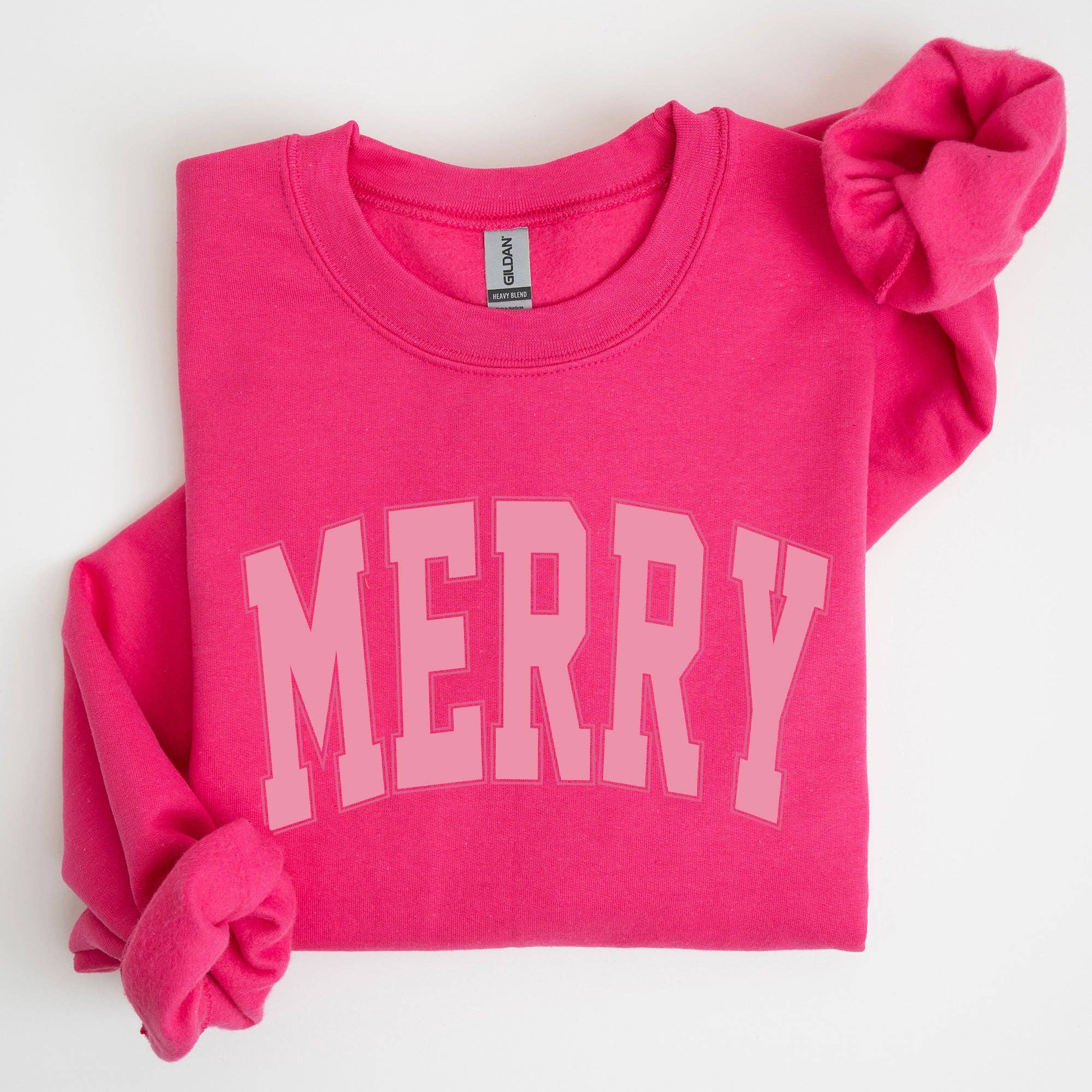Merry, Varsity, Collegiate, Christmas, Santa Xmas Sweatshirt