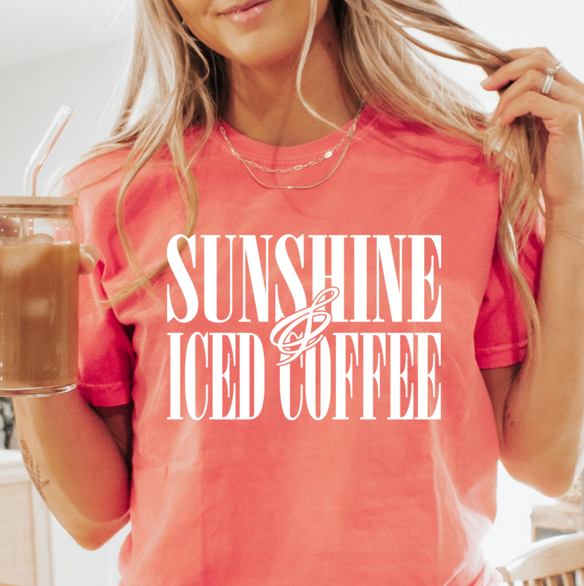 Sunshine and Iced Coffee Comfort Color Tee