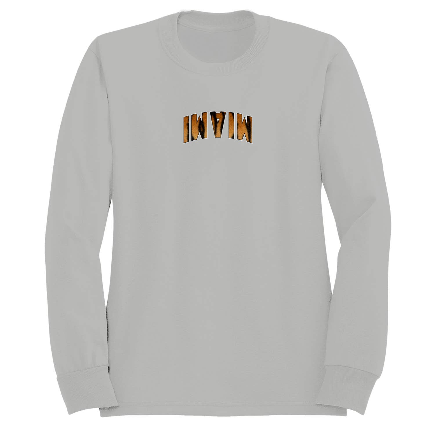 Miami Tiger Fur Curved Text Men's Sweatshirt