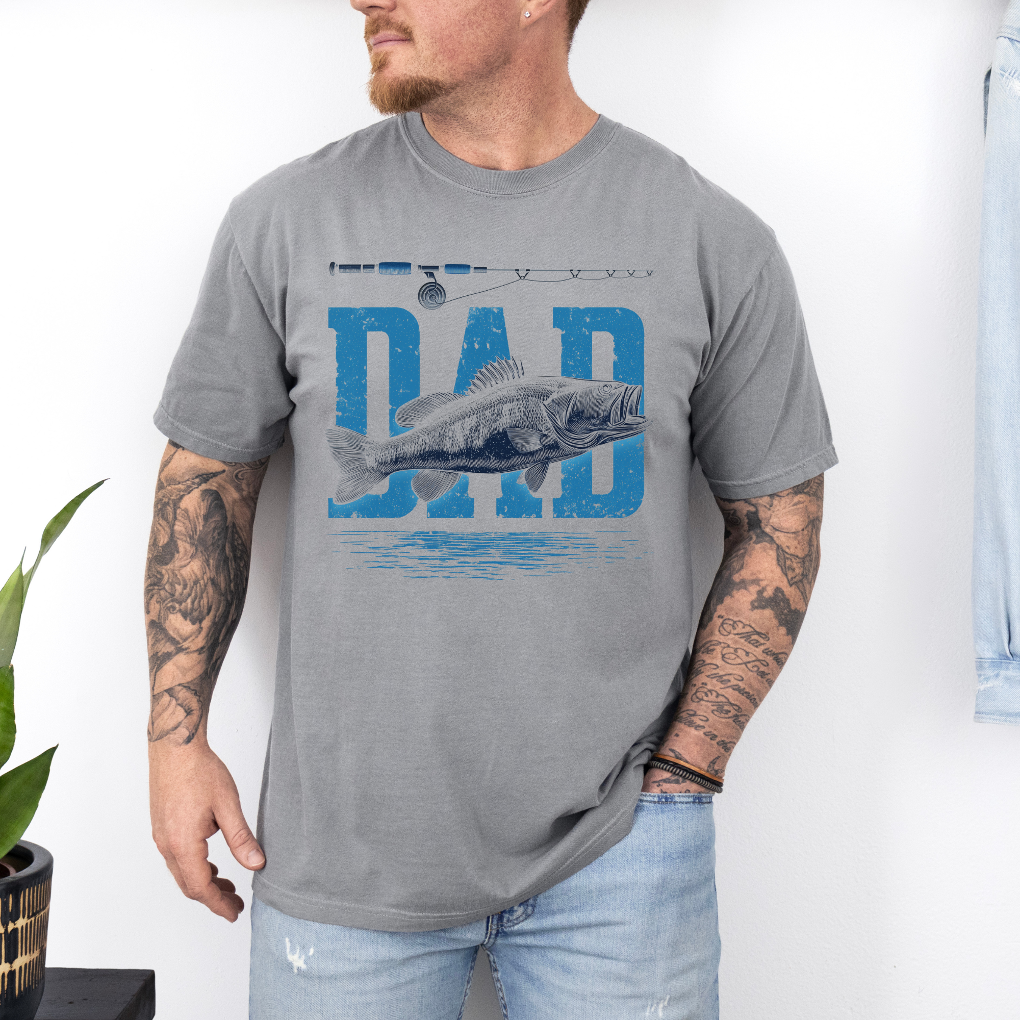 Fathers Day: Fishing Dad On Gray Comfort Colors