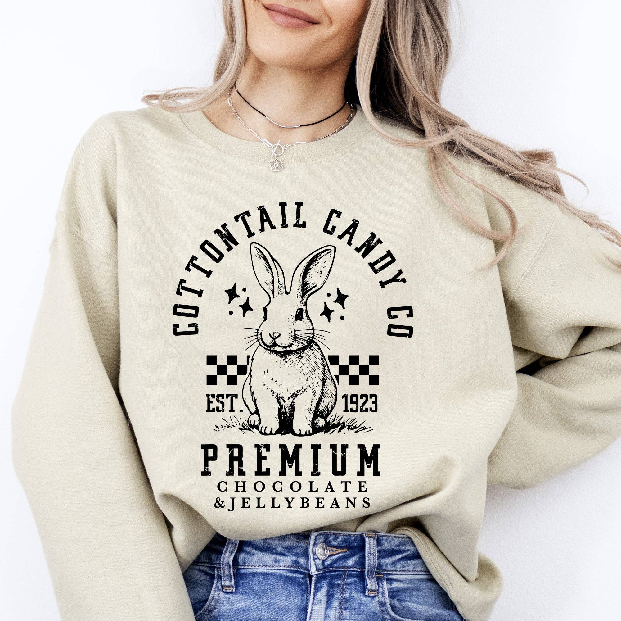 Cottontail Candy, Easter, Bunny, Jesus, Rabbit Sweatshirt