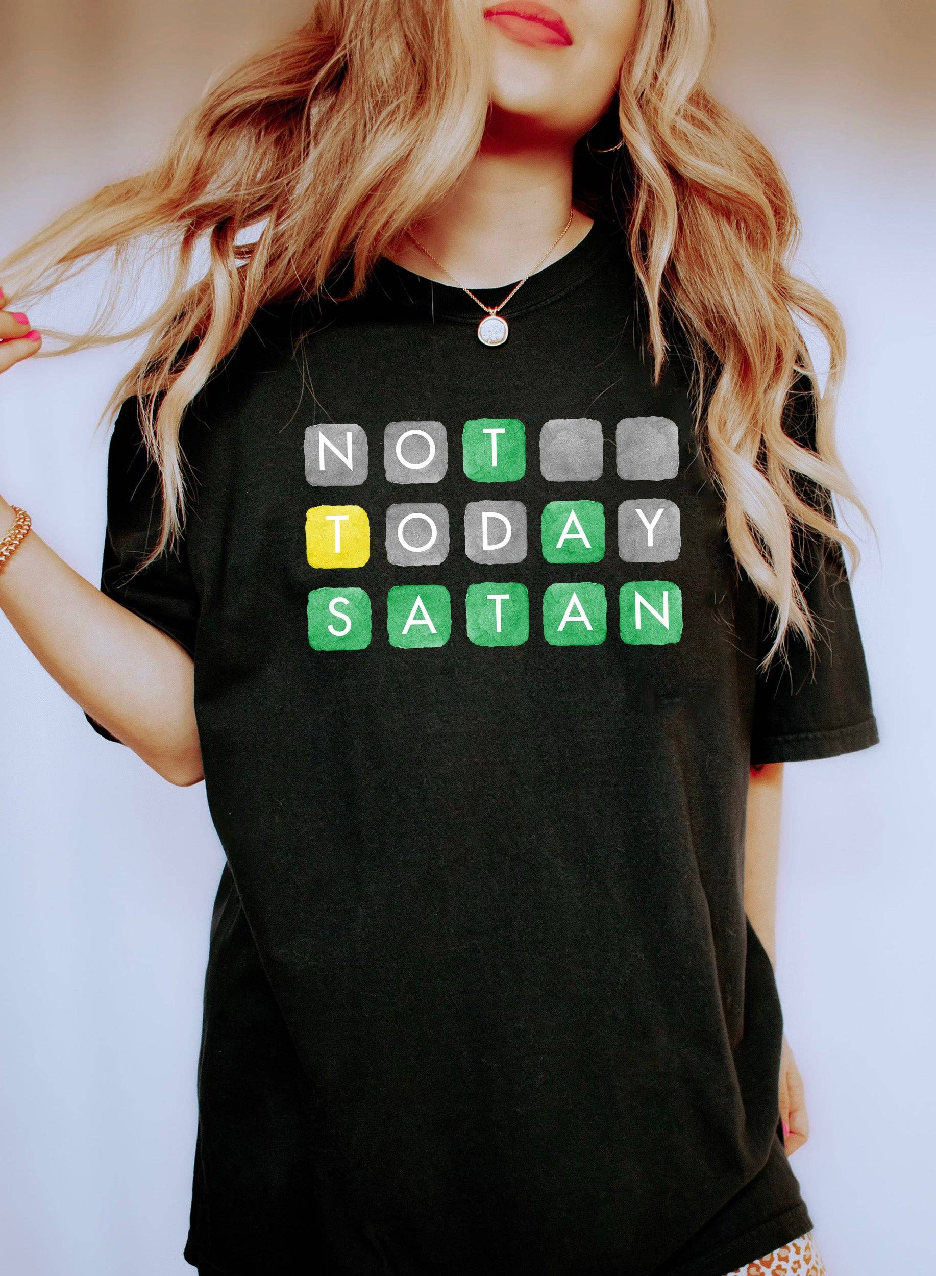 Not Today Satan Word Game T-Shirt