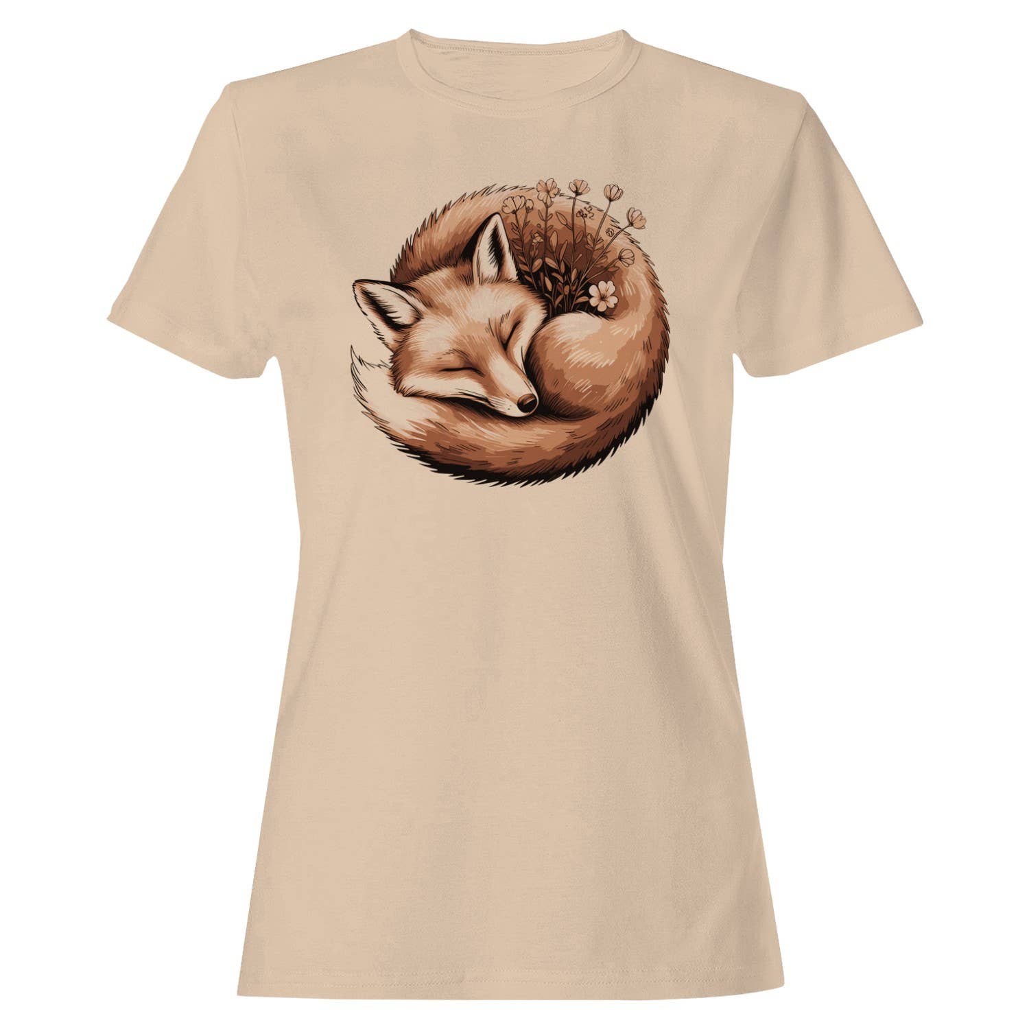 Fox & Wildflowers Illustration Women's T-Shirt