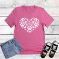 Valentine Paw Heart Cat Dog Graphic Tee