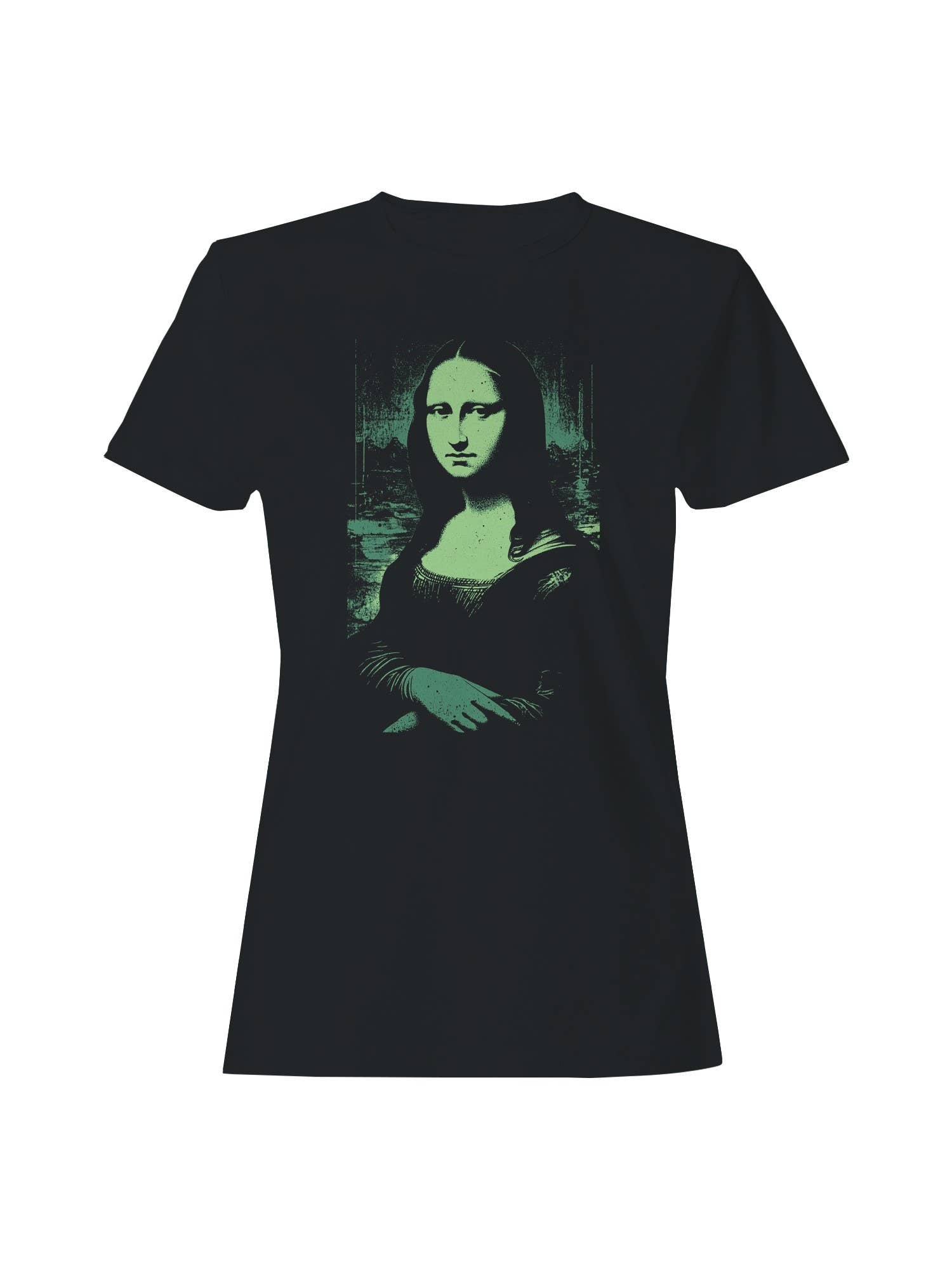 Neon Green Mona Lisa Print Women's T-Shirt