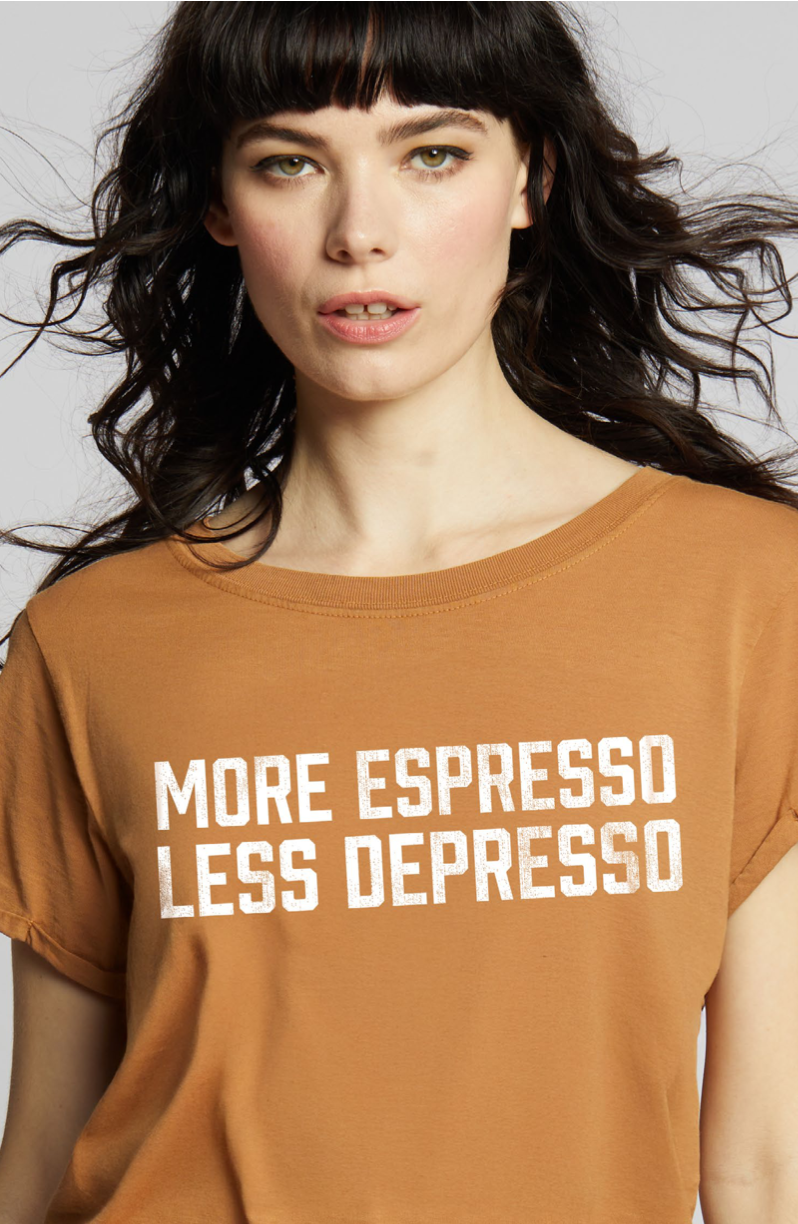 303678 - 830 More Espresso Graphic Burn Out Tee