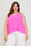 Plus Size Back Strap Detail Pleated Cami Top