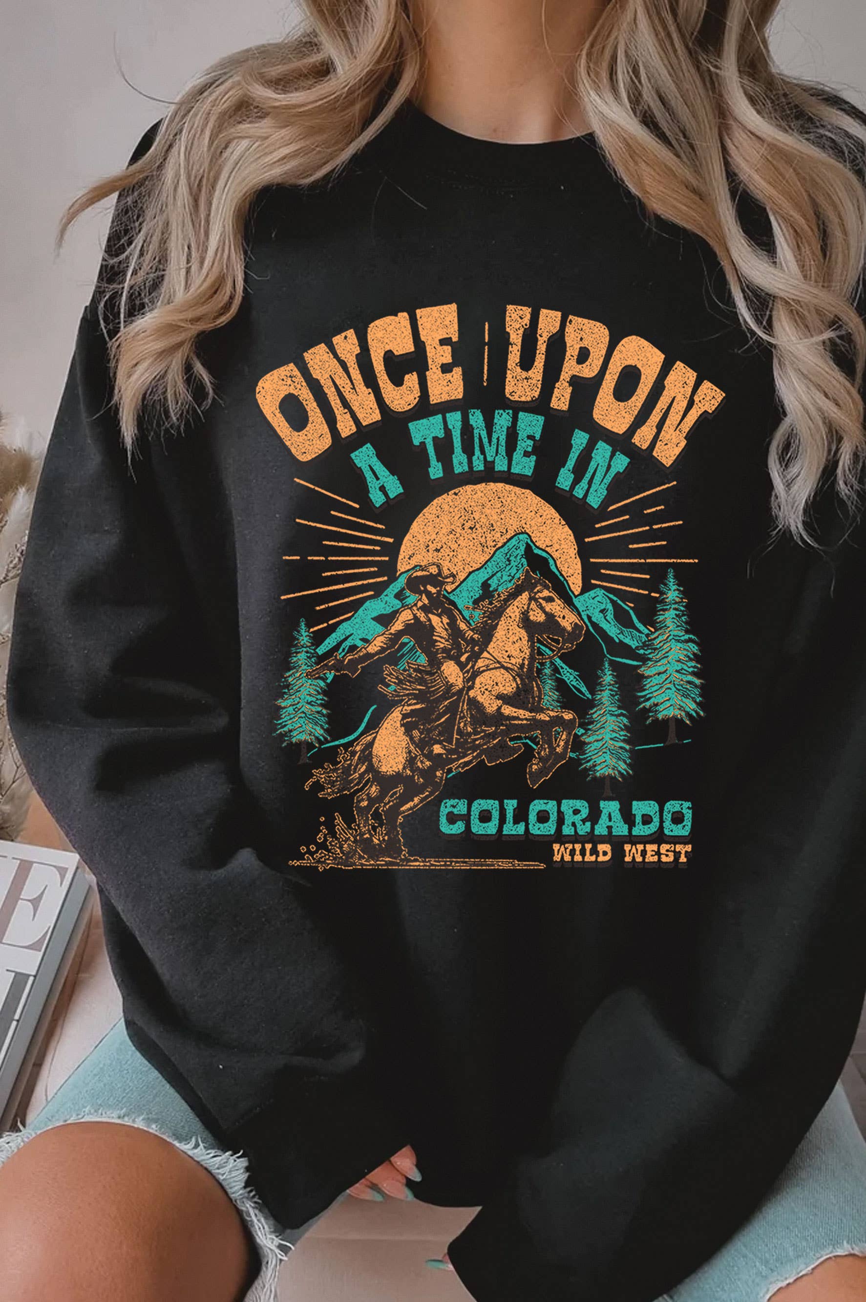 Once Upon A Time in Colorado Graphic Brushed Sweatshirts