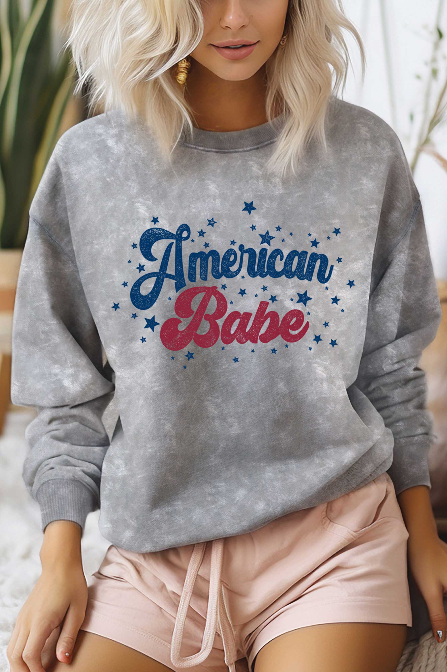American Babe Mineral Graphic Brushed Sweatshirts
