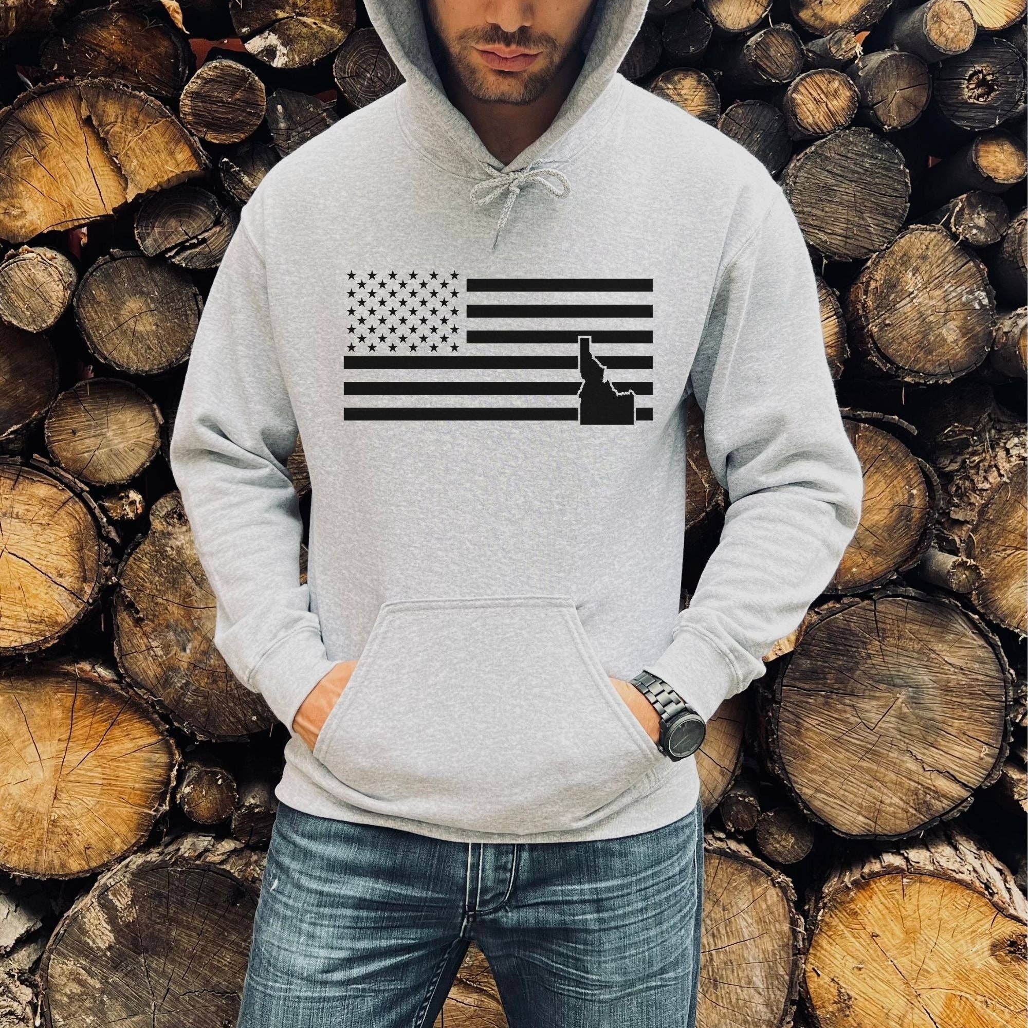Idaho American Flag Crewneck Sweatshirt Hoodie 149