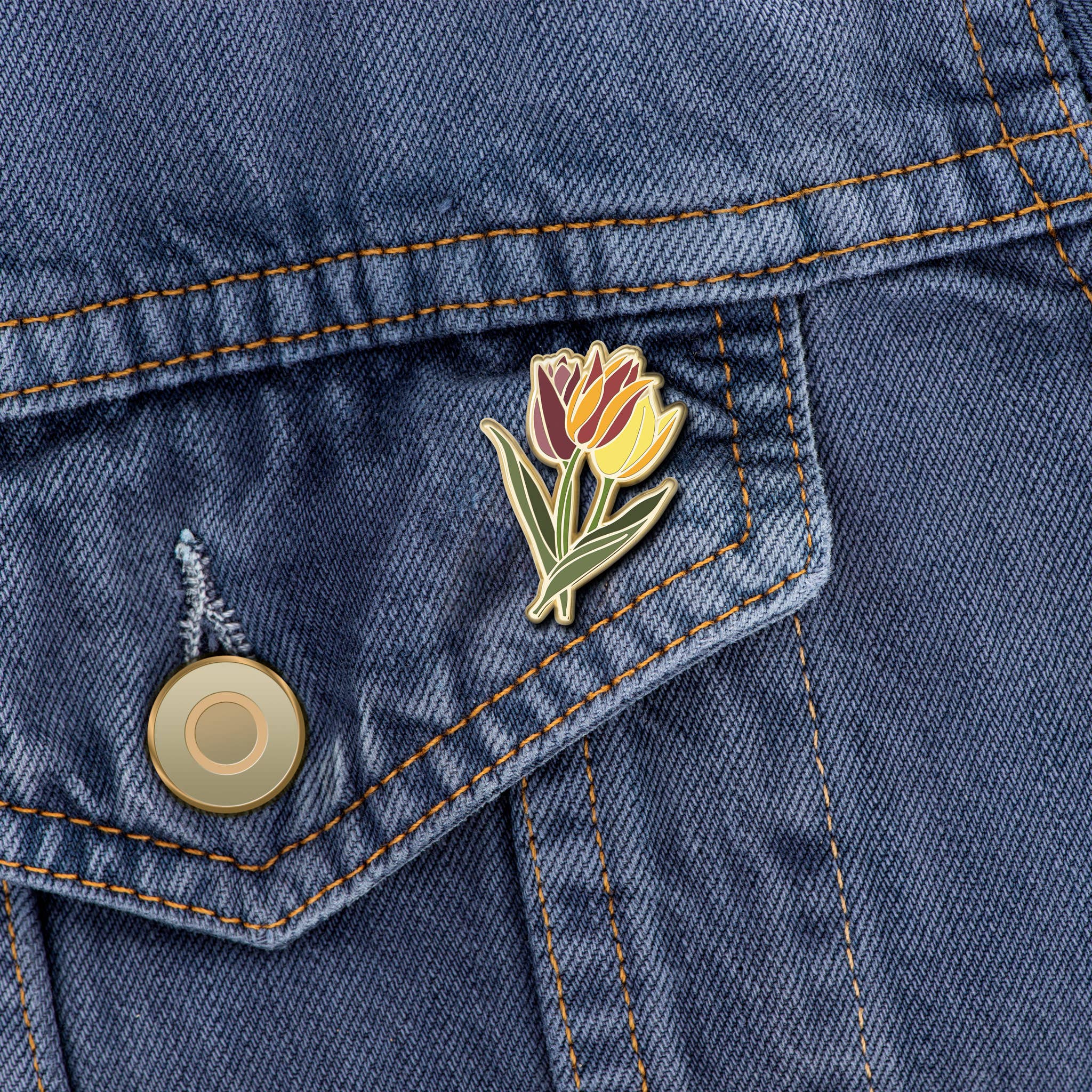 Tulip Flower Enamel Pin | Flower Lover Gift